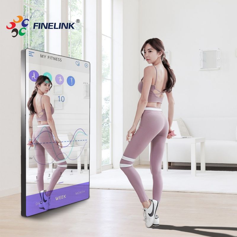 Außen-Lcd-Display Wandwerbung Fitness-Spiegel Glas-Touch-Panel für das Fitnessstudio