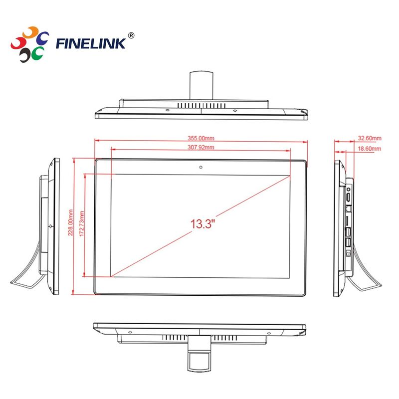 13.3-Zoll-ODM-LCD-Panel-Monitor Full HD Industrie-Touchscreen-Display für Spiele