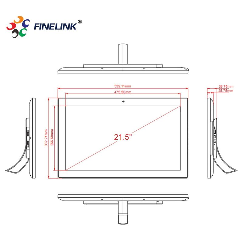 Kapazitiv schwarz berührbares All-in-One-PC 32 Zoll tragbares VA/IPS-Display