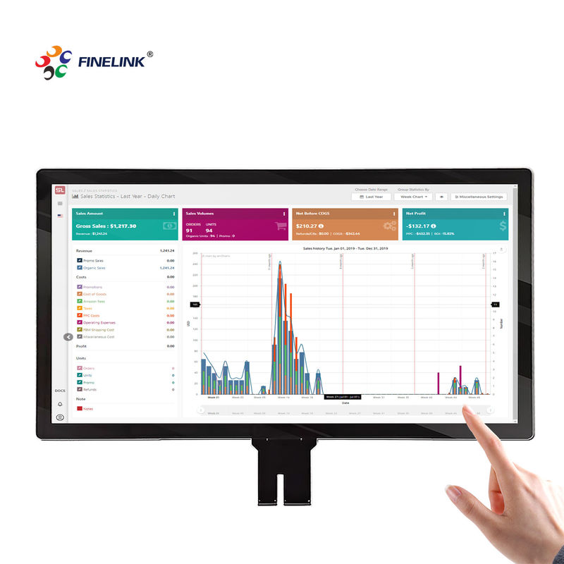 Benutzerfreundliche 43 Zoll I2C/USB/RS232 Schnittstelle PCAP G G Kapazitiv Touch Panel für Unternehmen