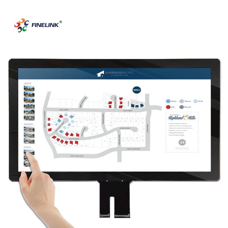 18.5 Zoll USB-Projizierte Kapazitäts-Touchscreen-Panel für Glas Glas FPC-IC-Struktur
